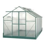 Serre jardin aluminium - avec base et 4 fenêtres / 10, 37 m2 Serre jardin aluminium - avec base et 4 fenêtres / 10, 37 m2