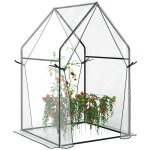 Serre de jardin balcon terrasse serre pour tomates 0, 9l x 0, 9l x 1, 45h m double porte acier pvc transparent ...