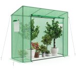Serre de jardin avec housse mini & cadre en mtal porte a fermeture eclair enroulable fentres a moustiquaire ...