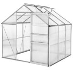 Serre de jardin jardinage outillage aluminium 190 x 185 x 195 cm polycarbonate helloshop26 1608005