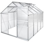 Serre de jardin jardinage outillage aluminium 250 x 185 x 195 cm polycarbonate helloshop26 1608007