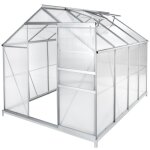 Serre de jardin jardinage outillage aluminium avec embase 250 x 185 x 195 cm polycarbonate helloshop26 ...