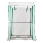 Serre de jardin portable 100 x 81 x 150 cm avec 4 grilles et acc�s facile en plastique pe blanc helloshop26 ...