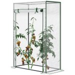 Serre de jardin serre a tomates 1l x 0, 5l x 1, 5h m porte zipp�e d�roulante acier thermolaqu� pvc haute ...
