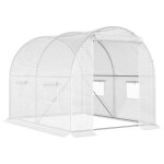 Serre de jardin tunnel 6 m 3l x 2l x 1, 9h m acier galvanis� renforc� diam�tre 2, 4 cm + pe haute densit� ...