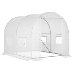 Serre de jardin tunnel 6 m 3l x 2l x 1, 9h m acier galvanis� renforc� diam�tre 2, 4 cm + pe haute densit� ...