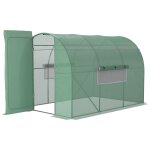 Serre de jardin tunnel 6 m acier galvanis� renforc� diam�tre 2, 5 cm + pe haute densit� fen�tres porte ...