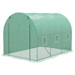 Serre de jardin tunnel 6 m syst�me d'arrosage int�gr� acier renforc� pe haute densit� vert