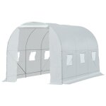 Serre de jardin tunnel surface sol 7 m? 3, 5l x 2l x 2h m ch?ssis tubulaire renforc? 18 mm 6 fen?tres ...