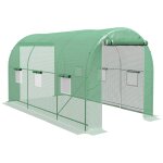 Serre de jardin tunnel surface sol 8 m 4l x 2l x 2, 05h m ch�ssis tubulaire renforc� porte zipp�e 6 fen�tres ...
