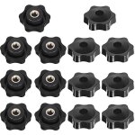 Serre - joints a tete etoile m8, filetage femelle, plastique noir, pour machine - outil, 14 pieces
