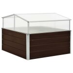 Serre marron 100 x 100 x 85 cm acier galvanis vidaxl vidaxl