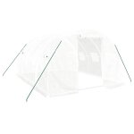 Serre tente abri plante fleur l�gumes avec cadre en acier 12 m 4 x 3 x 2 m blanc helloshop26 02 0044535 ...