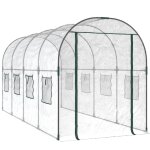 Serre cadre acier thermolaqu� & pvc r�sistant aux uv 160x400x190 cm