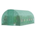 Serre tunnel de plain - pied - duoku - 19, 4 x 9, 7 x 7, 4 pieds - cadre en acier galvanis - couverture ...