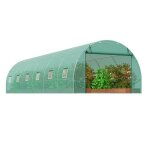 Serre tunnel de plain - pied - duoku - 29, 2 x 9, 7 x 6, 5 pieds - cadre en acier galvanis� - couverture ...