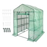 Serre tunnel de plain - pied - duoku - 4, 6 x 4, 6 x 6, 6 pieds serre - avec etagres - avec portes et ...