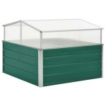 Vidaxl serre vert 100x100x77 cm acier galvanis�