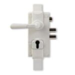 Serrure 300 en applique verticale 3 points rversible blanc h. 2040mm sans cylindre + entretoise 2. 5mm ...