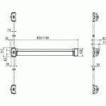 Serrure antipanique 3 points lat�raux - 835 mm - gris - fluid jpm