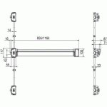 Serrure antipanique 3 points lat�raux - 835 mm - noir - fluid jpm