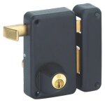 Serrure en applique � cylindre rond verticale � tirage droite