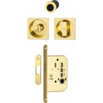 Serrure  condamnation pour porte coulissante intrieure avec manuvres carr aluminium aspect chrom ...