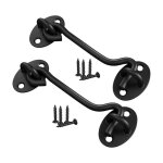 Serrure a crochet de cabine kangaroocorner 100 mm en acier inoxydable noir - lot de 2 loquets de portail ...