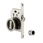 Serrure encastrable  crochet  condamnation pour porte coulissante, chrom satin pour porte d'intrieure ...