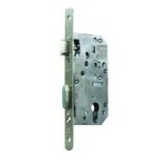 Serrure � larder � cylindre - bec de cane seul - t�ti�re inox - d 452 vachette