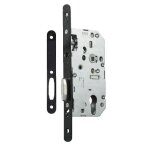 Serrure � larder d454 cl� i axe 50mm bout rond finition noir avec g�che - vachette - 22694000