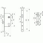 Serrure � larder � mentonnet � cylindre europ�en t�ti�re � bouts carr�s axe � 50 mm