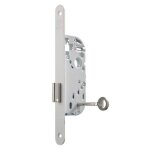 Serrure � larder - p�ne dormant seul - axe 40 mm - blanc - d24 vachette