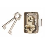 Serrure de meuble � 3 gorges 224 - l50 - axe25 - main gauche vachette