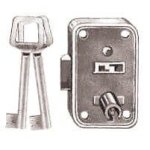 Serrure de meuble � 3 gorges - main gauche vachette