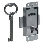 Serrure de meuble fer en applique hettich 15 mm rversible