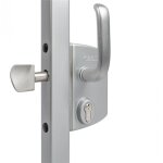 Serrure de portail coulissant - profil 60 mm - gris alu - lskz locinox