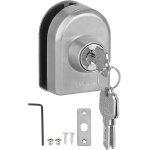 Serrure de porte en verre en acier inoxydable de 10 12 mm, serrure de sol a boulon avec cl�, pour portes ...