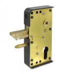 Serrure réversible pour coulissant noir - pêne 40mm - à crochet - ga tirard Serrure réversible pour coulissant noir - pêne 40mm - à crochet - ga tirard