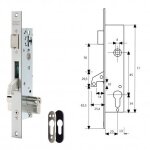 Serrure tesa 2240 / 20 / 3ni avec bouclier de seguridad e190 avec levier basculant crochet renforc