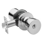 Serrure tubulaire 3510 / 70 / cm cylindre ext bouton int. chrome mat axe 70mm