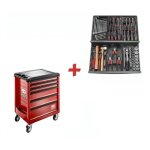 Servante d'atelier roll m3 - 6 tiroirs + 62 outils facom roll. contactpf 569 x 421 x 60 mm