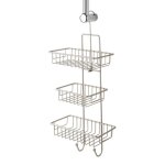 Serviteur de douche  suspendre - milano - 3 paniers 2 crochets - acier satin wenko