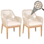 Set de 2 chaises de jardin hwc - h56b, fauteuil outdoor chaise, rsistant aux intempries corde tresse ...