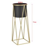 Set de 2 supports de plante cache - pot pot de fleur bac vase mtal laiton et noir helloshop26 03 0006041 ...