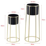 Set de 2 supports de plantes ensemble pot de fleur lot cache - pot ensemble bac a fleurs vase mtal tailles ...