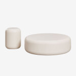 Set de 2 tables basses rondes en ciment pour jardin fonelas