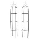 Set de 2 tuteurs de jardin support pour plantes grimpantes d�coration de jardin 190x38 cm m�tal noir ...