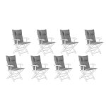 Set de 8 coussins en tissu gris pour chaises de jardin maui Set de 8 coussins en tissu gris pour chaises de jardin maui