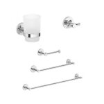 Set d'accessoires de bain 5 pieces en acier avec fixation murale fila